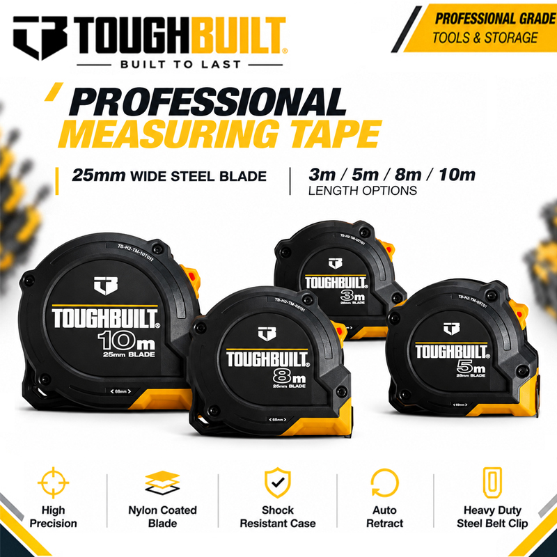 Pita Ukur Baja Seri TOUGHBUILT - Stanley Tape 25Ft ulasan dan harga